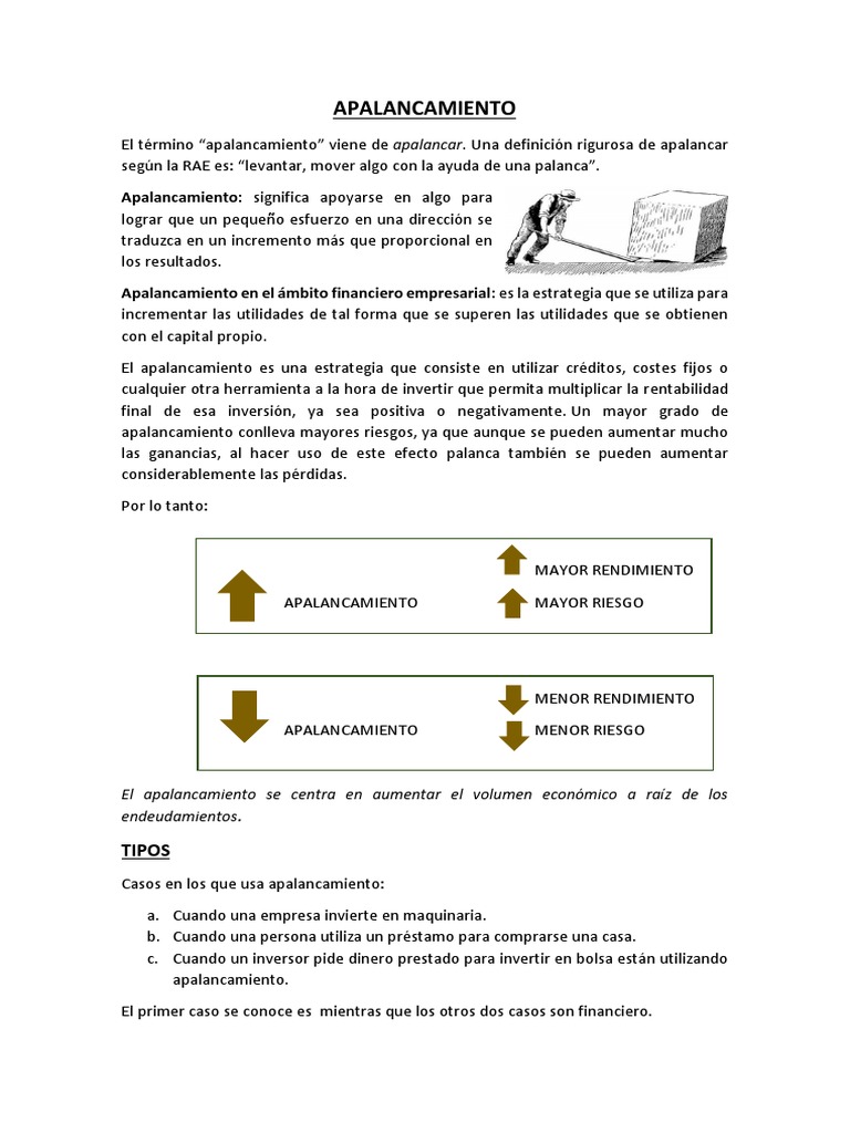 APALAnCAMIENTO FINANCIERO | PDF | Apalancamiento (Finanzas ...