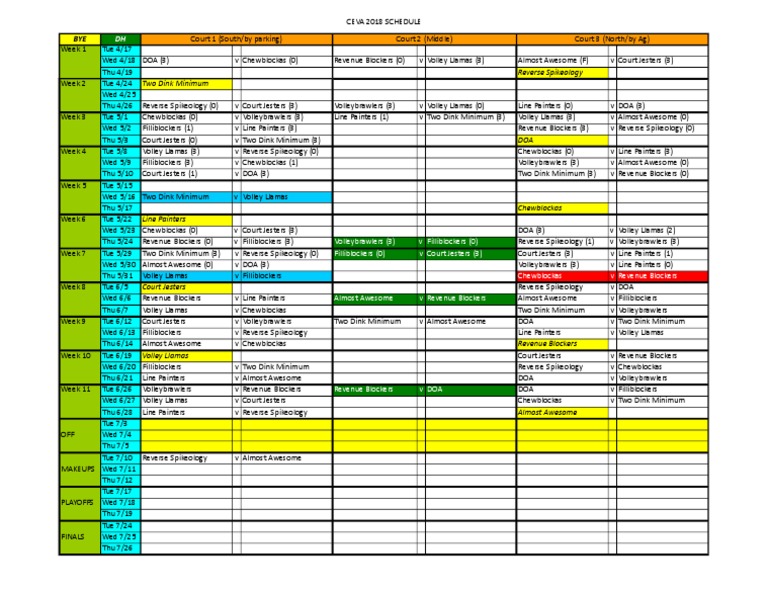 2018 - Schedule | PDF