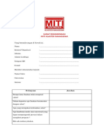 Blanko Surat Rekomendasi Calon Pendaftar MITI KM 2017