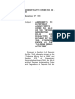 Administrative Order No. 99 - 57 December 27, 1999: Subject: Amendments To