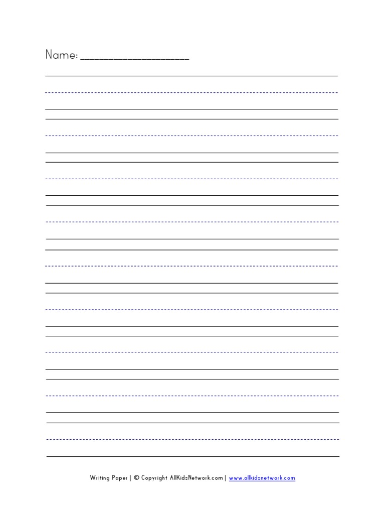 Primary Writing Paper Large Lines Name PDF | PDF | Business | Art