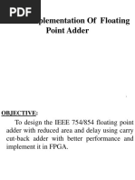 VLSI Implementation of Floating Point Adder