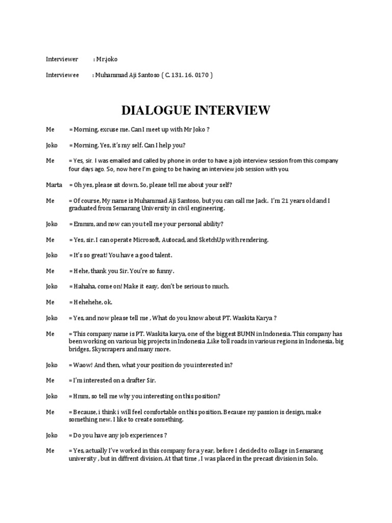 Dialoge Interview | PDF