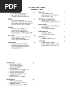 GK Mass Song Lineups - Ordinary Time