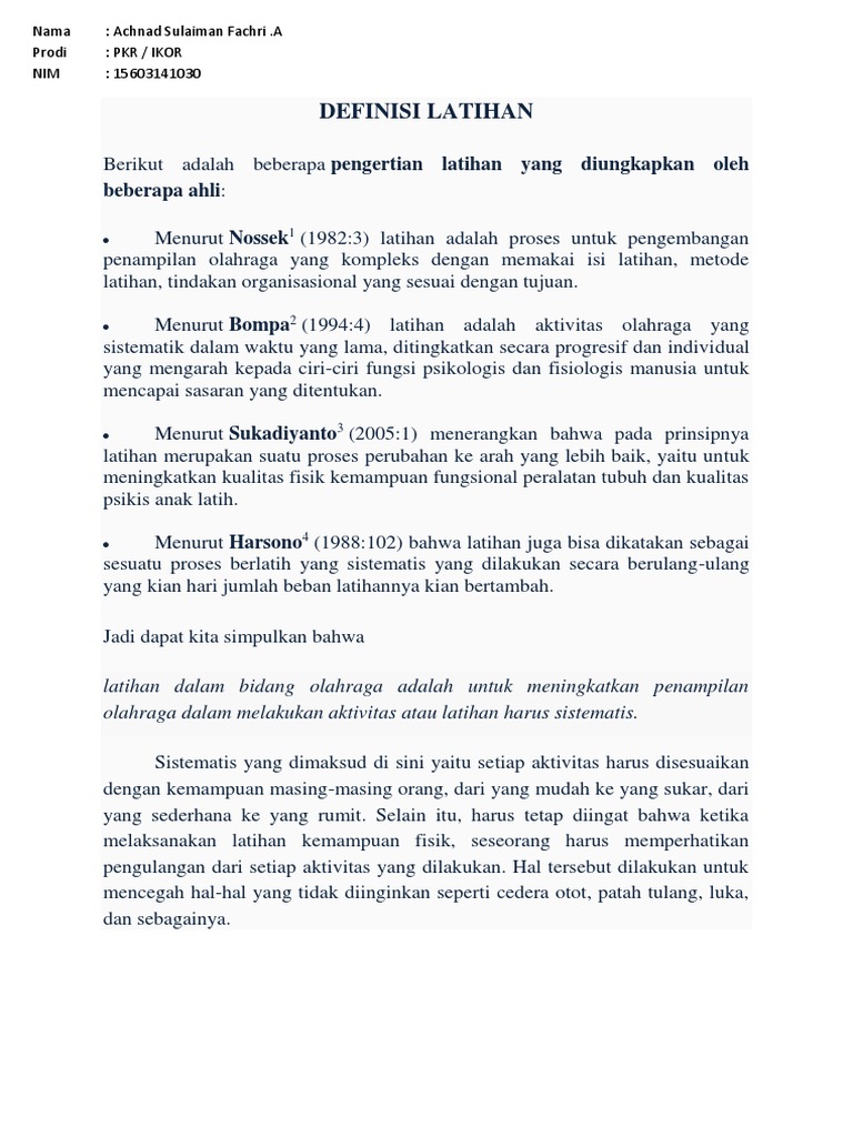 Definisi Latihan Pdf