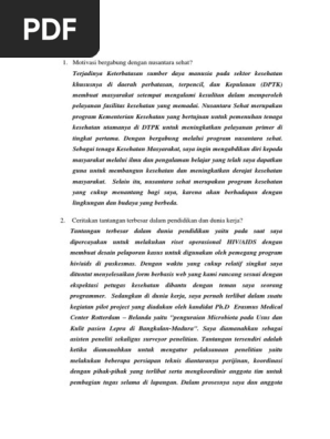 Motivasi Bergabung Dengan Nusantara Sehat 3157270747 24019