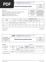 Material Receiving Inspection Report: Project Title