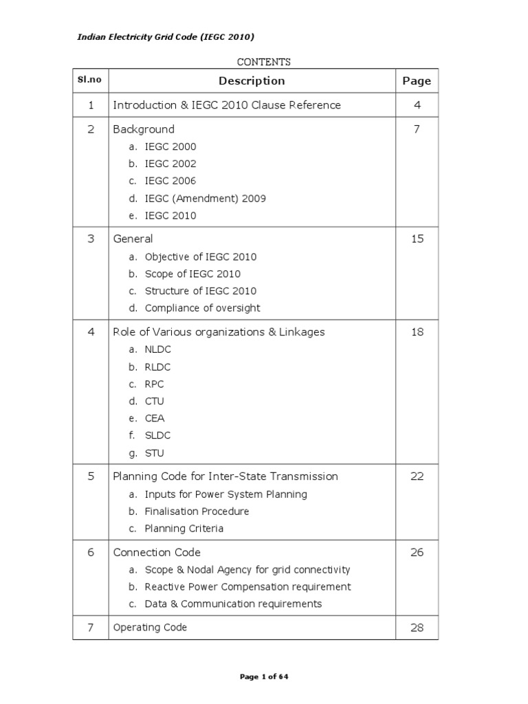 Indian Electricity Grid Code Overview | PDF | Electrical Grid ...