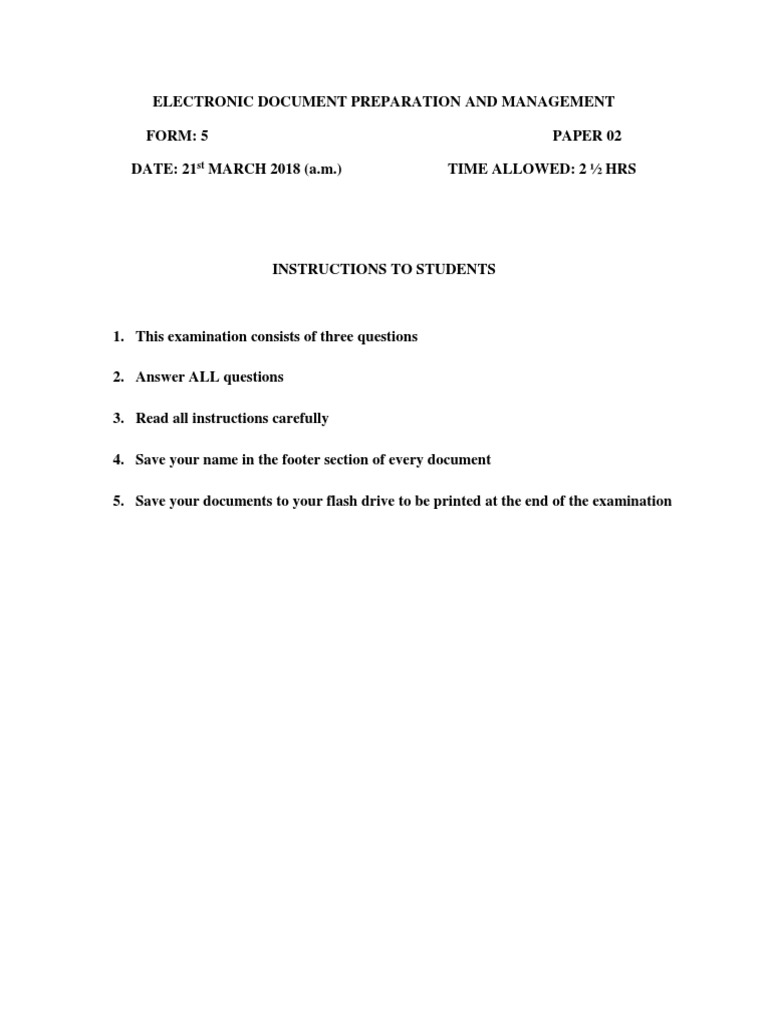 CSEC EDPM Paper 2 Guidelines 2018 | PDF