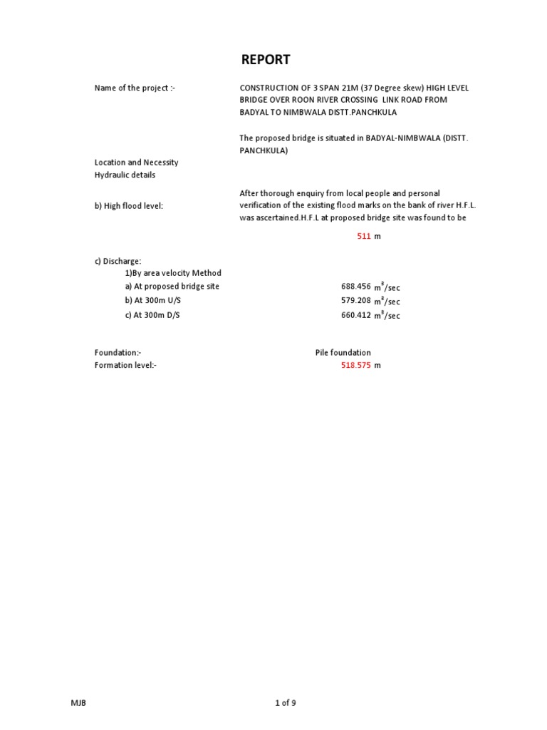 Hydrology Report | Chemical Engineering | Civil Engineering