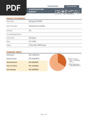 Construction Budget Plan