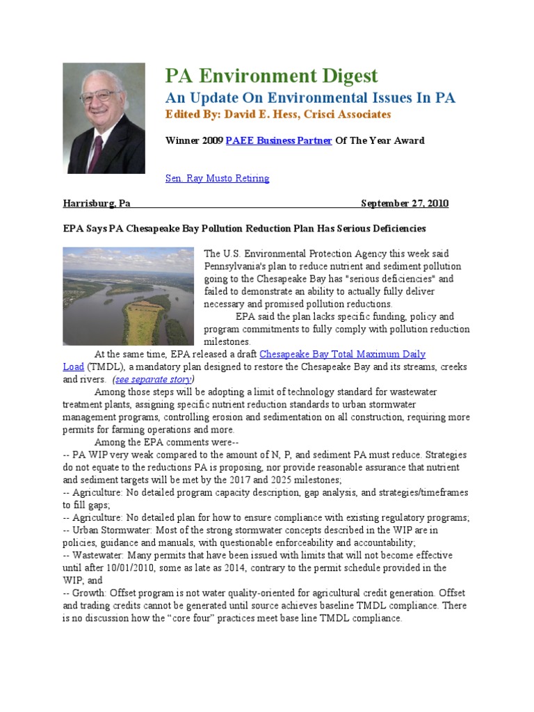 PA Environmental Issues Update: EPA Critique | PDF | United States ...