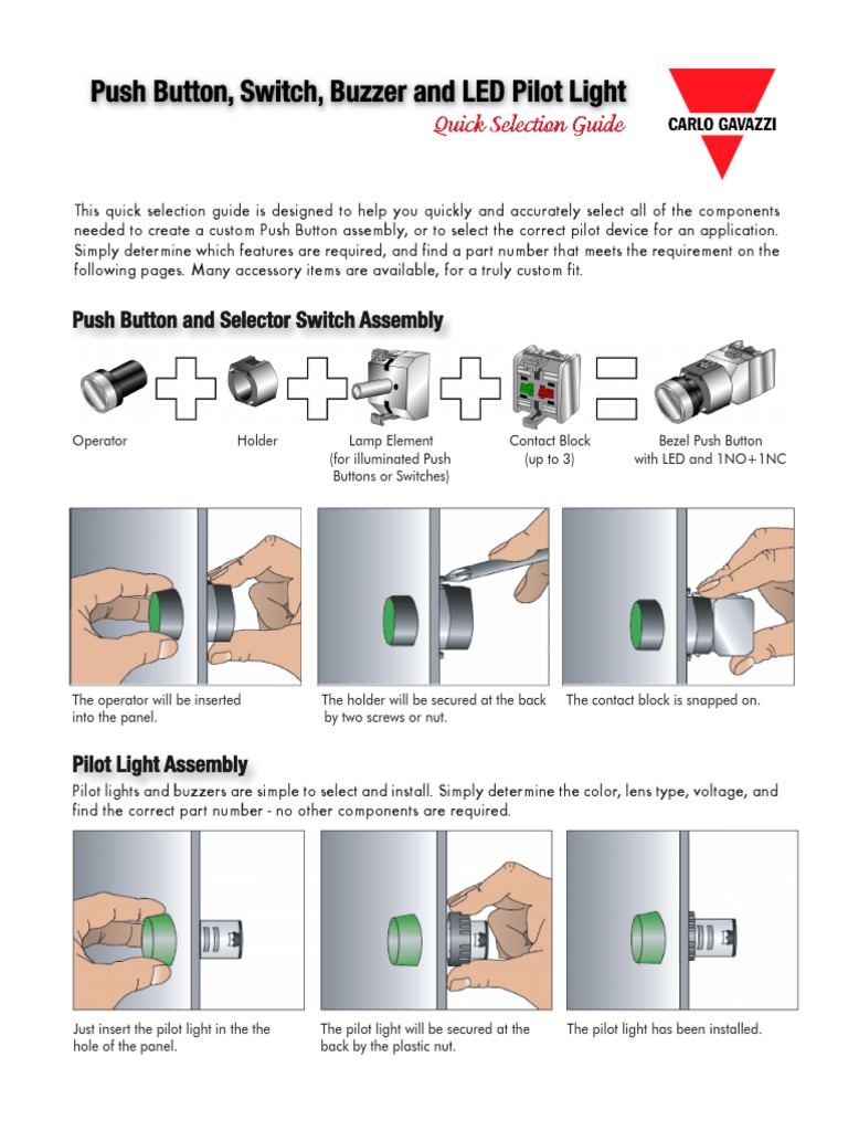 Push Button & Selector Switch Guide | PDF | Switch | Electromagnetism
