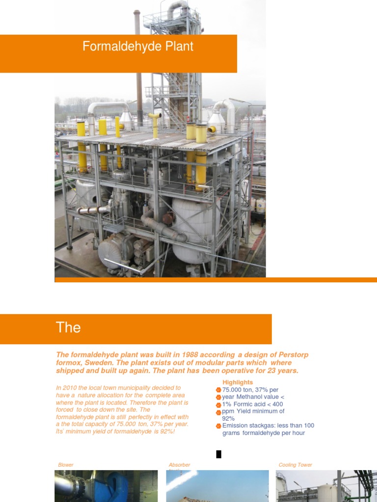 Formaldehyde Plant Overview and Status | PDF | Boiler | Steam