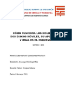 Cómo Funciona Los Molinos de Dos Discos Móviles, Su Aplicación y Cual Es El Esquema.