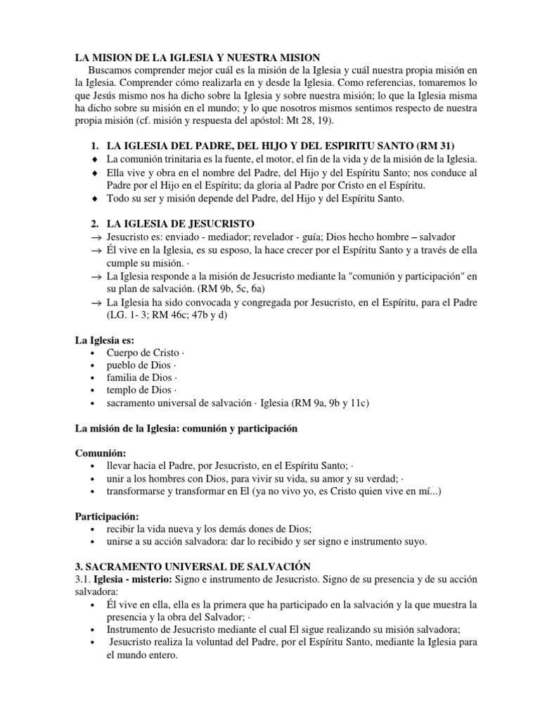 Misión de la Iglesia y nuestra tarea | PDF | Cristo (título) | eucaristía