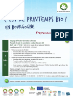 Programme du Printemps Bio 2018 en Bourgogne