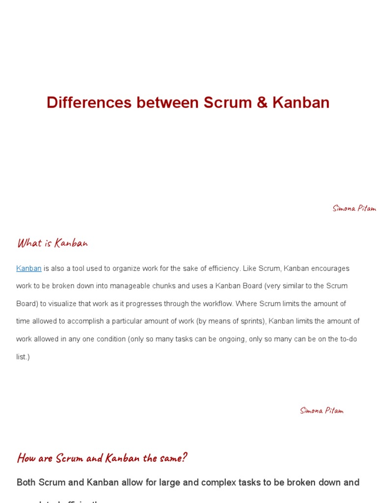 Scrum vs Kanban: Key Differences Explained | PDF | Scrum (Software ...