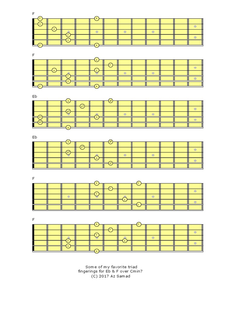 Eb F Triad Pairs For Jazz Guitar PDF