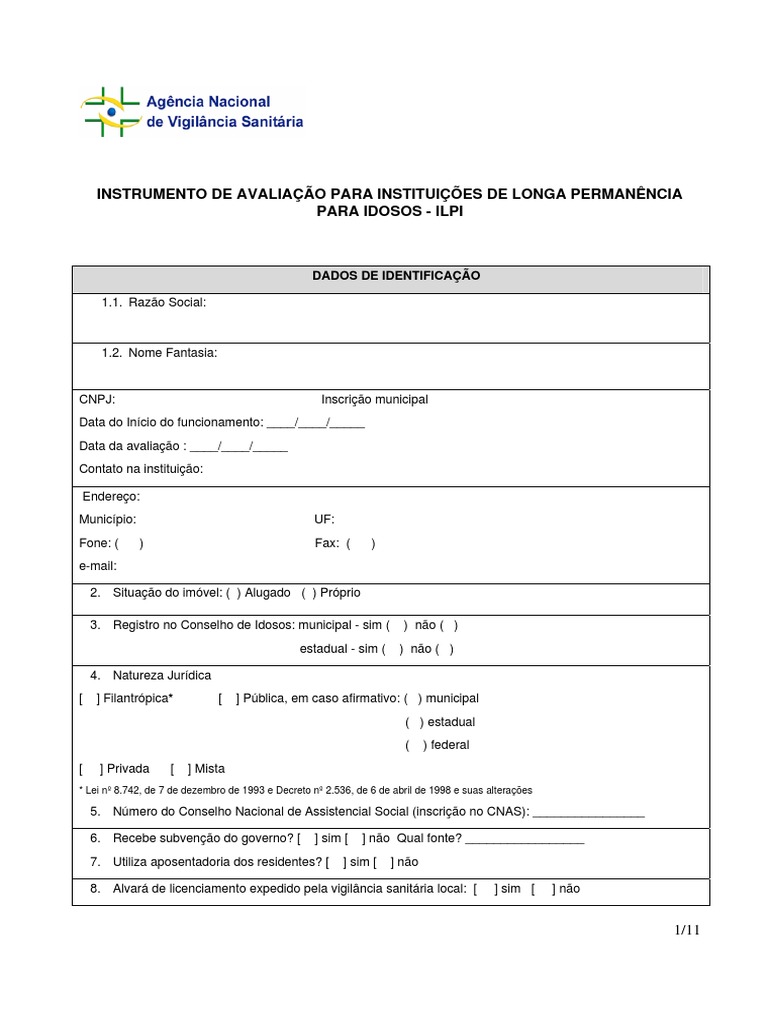 instrumento_avaliacao_ILPI.pdf | Enfermagem | Alimentos | Avaliação ...
