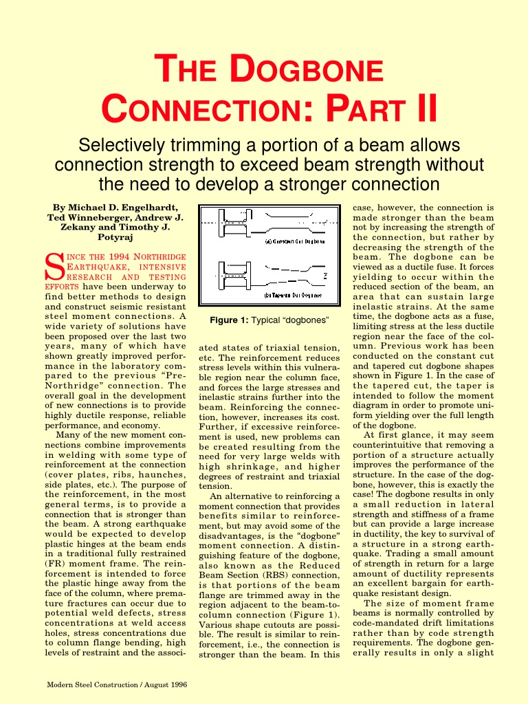 Dog Bone Connection PDF | PDF | Beam (Structure) | Plasticity (Physics)
