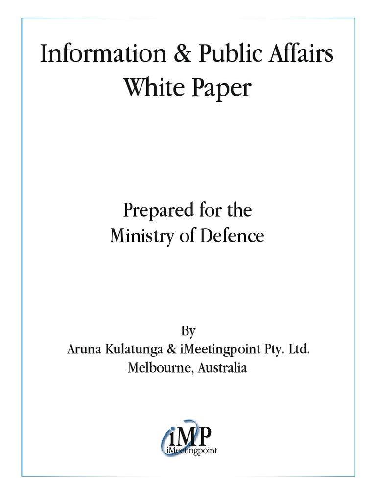 Public Affairs Strategy for Defence Ministry | PDF | Strategic ...