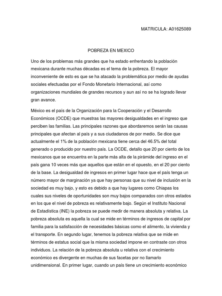 Desigualdad y Pobreza en México | PDF | Pobreza | Pobreza e indigencia