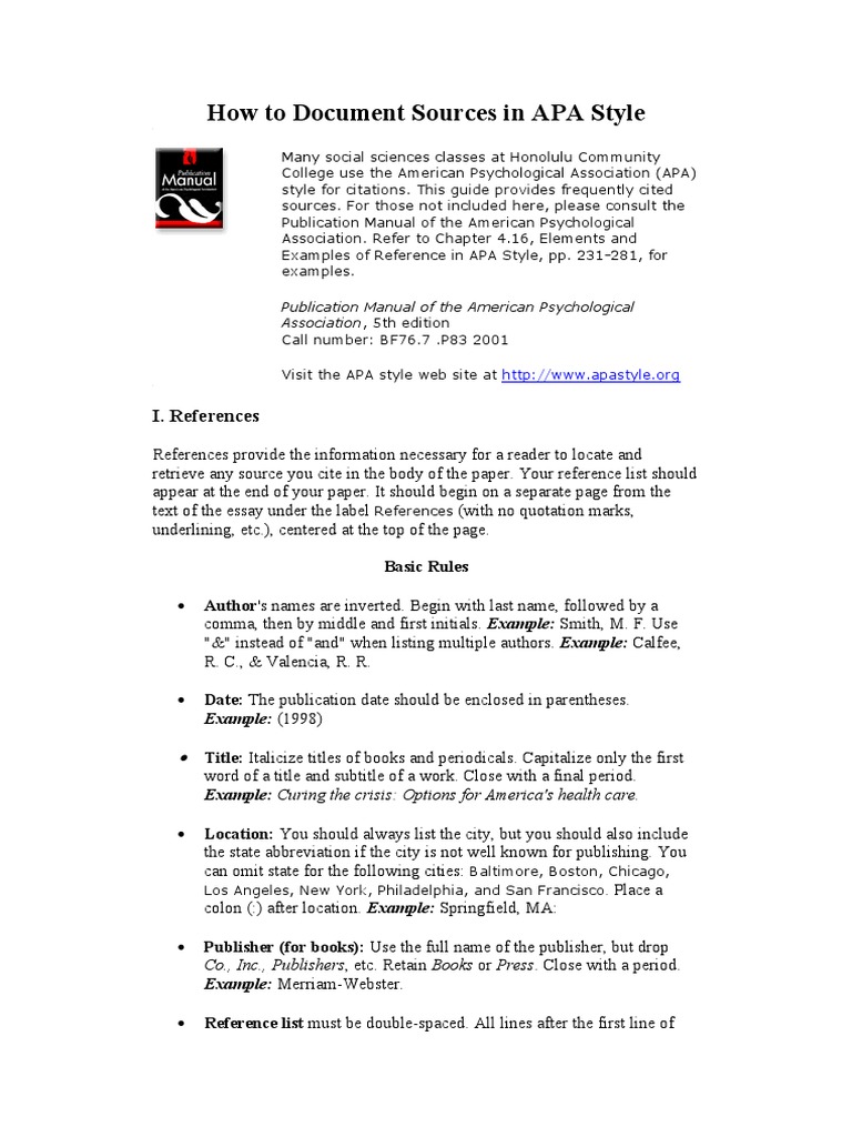 How To Document Sources in APA Style | PDF | Apa Style | World Wide Web