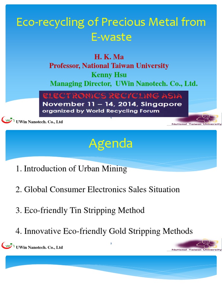 Eco-Recycling of Precious Metals from E-Waste Through Innovative and ...