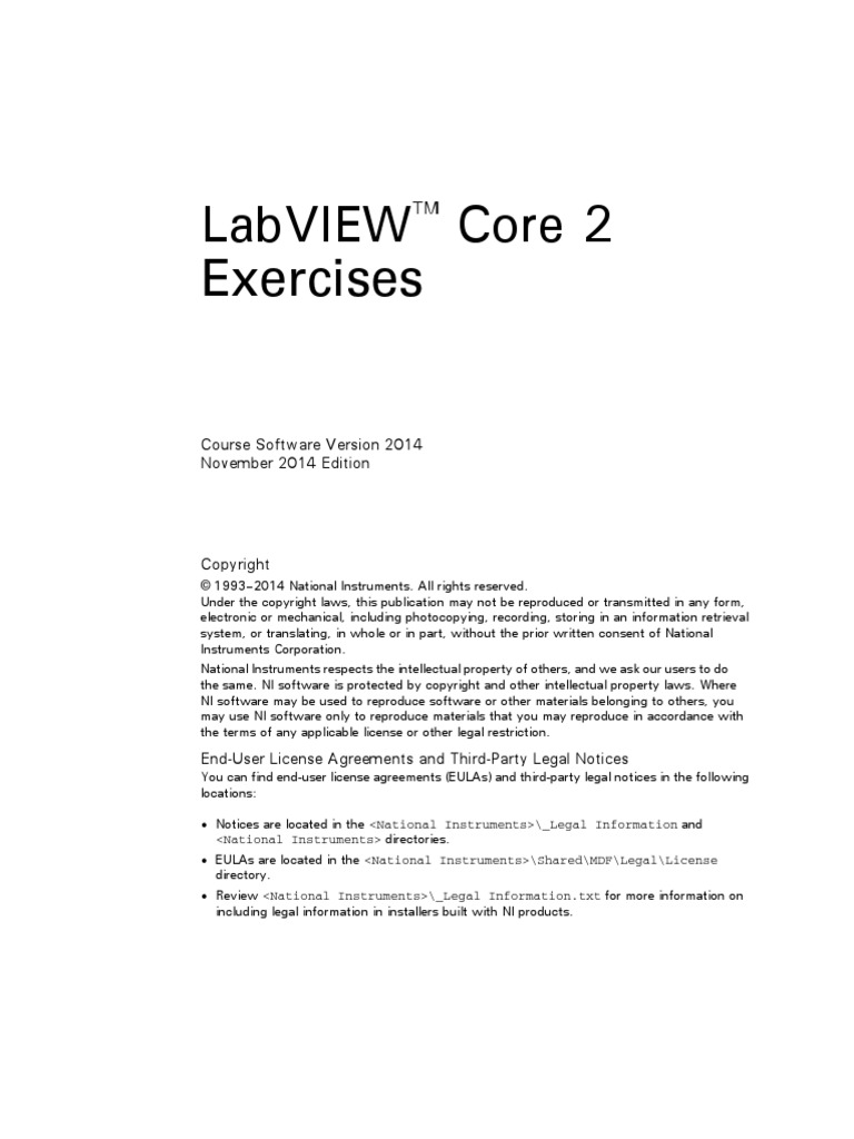 LabVIEW Core 2 Exercise Guide | PDF | Queue (Abstract Data Type ...