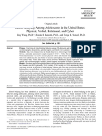 School Bullying Among Adolescents in The United States - Physical, Verbal, Relational, and Cyber