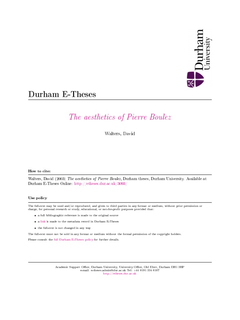 The Aesthetics Of Pierre Boulez Pdf Aesthetics Idea