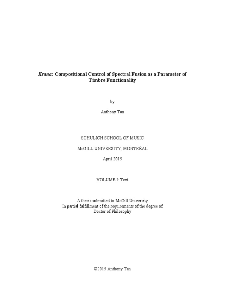 Ksana Compositional Control Of Spectral Fusion As A Parameter Of Timbre Functionality Perception Sound
