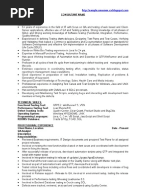 QA  - Sample Resume - CV