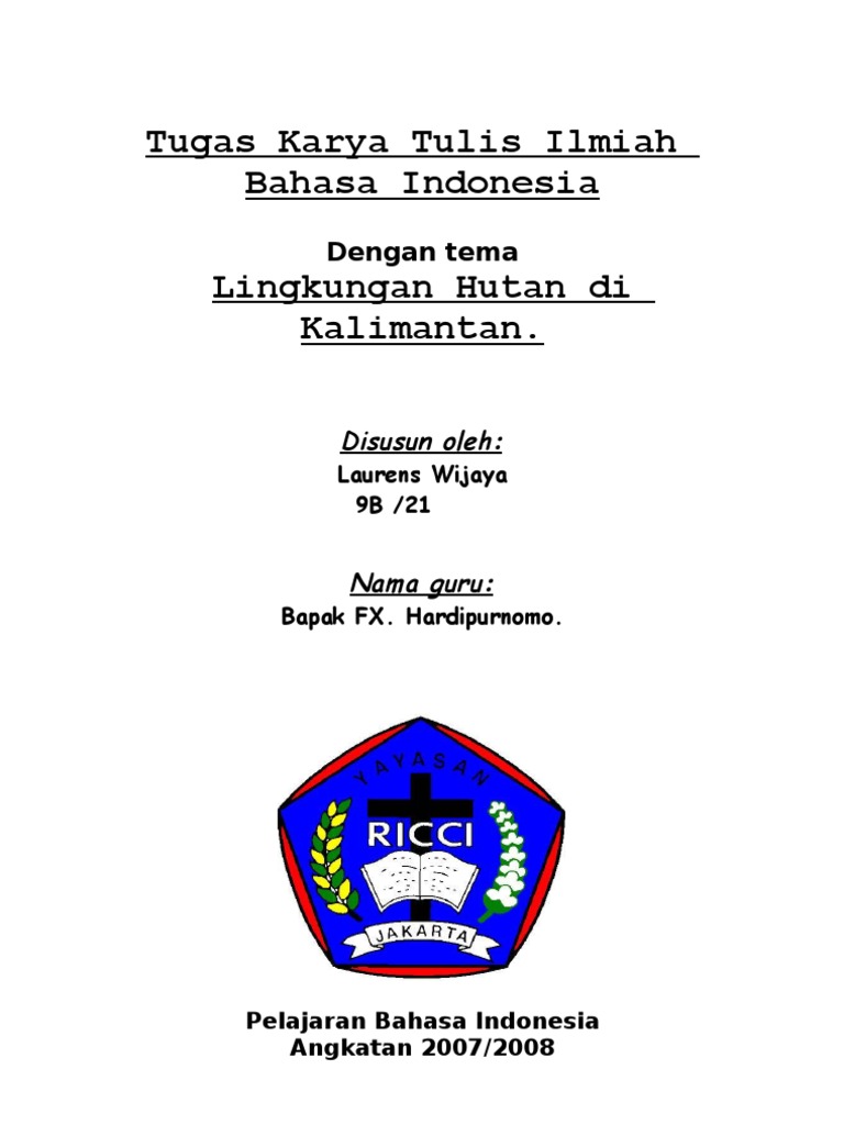 Contoh Judul Karya Ilmiah Bahasa Indonesia Ilmusosial Id