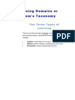 Learning Domains and Bloom's Taxonomy