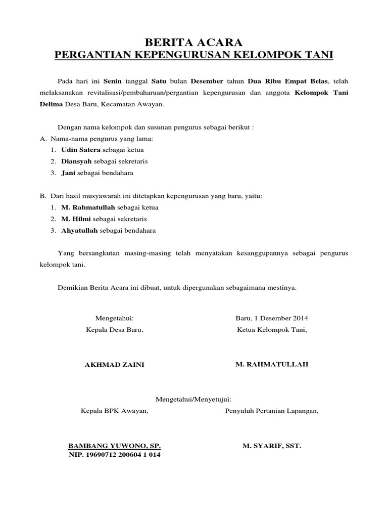 Contoh Surat Pergantian Pengurus Yayasan Nusagates