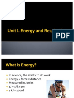 Unit L Energy and Respiration