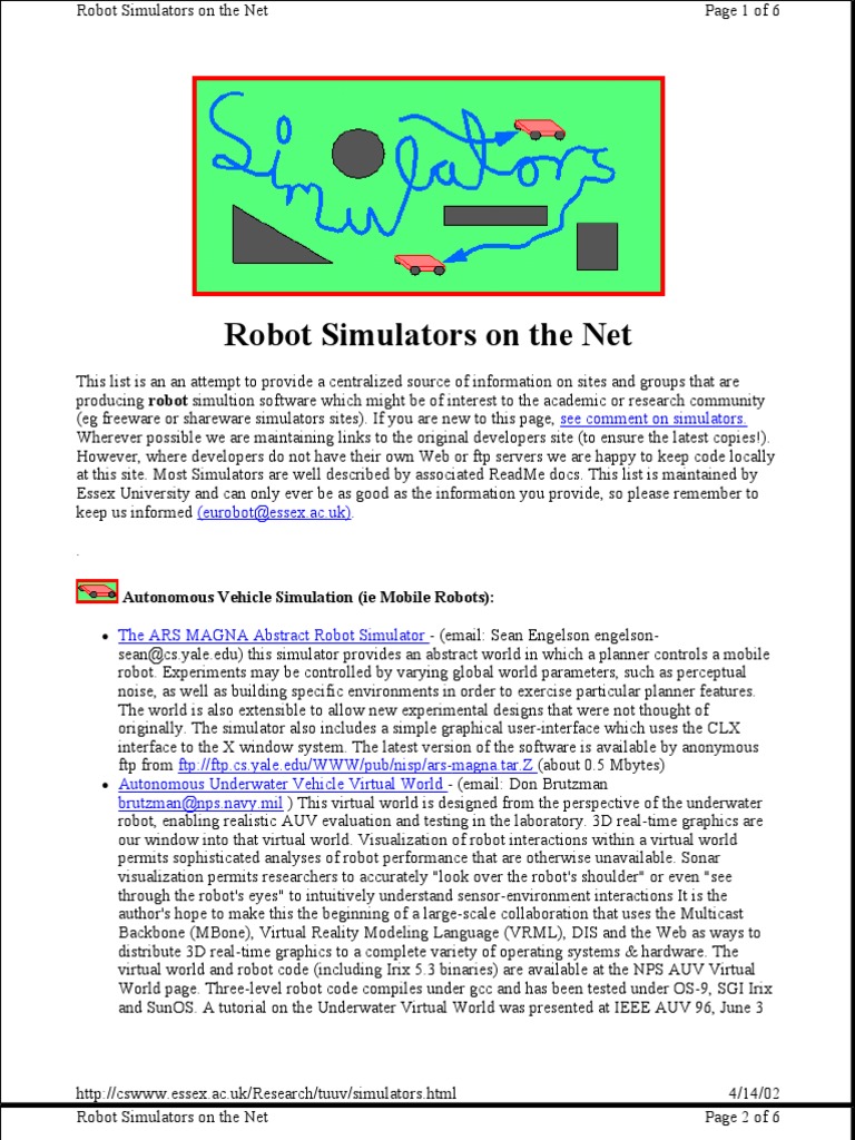 Robot Simulators for Research Use | PDF | Simulation | Robot