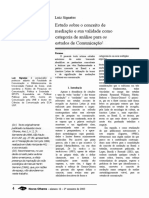 Estudo Sobre o Conceito de Mediação e Sua Validade Como Categoria de Análise para Os Estudos de Comunicação