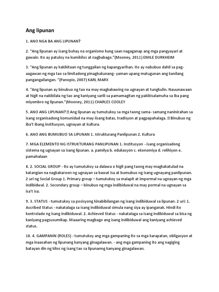Ang Lipunan | PDF