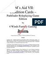 GM's Aid VII: Condition Cards - : Pathfinder Roleplaying Game Edition