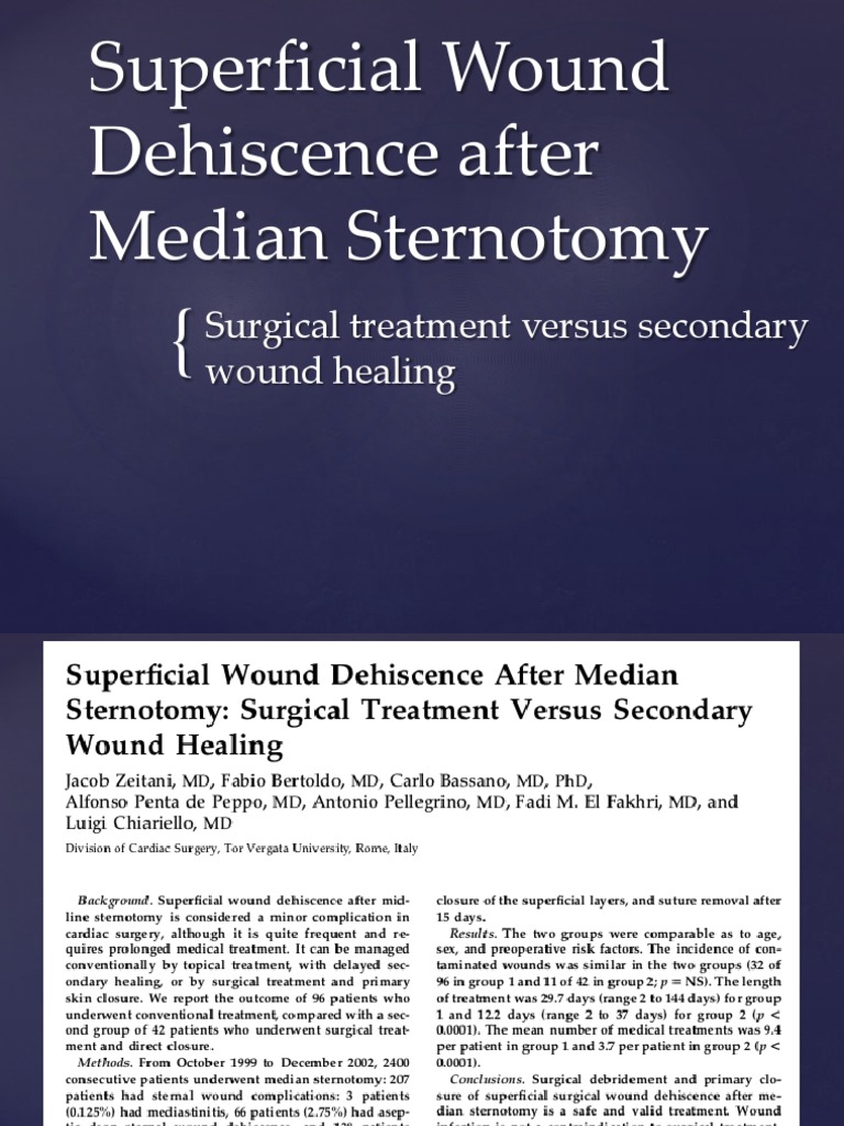 Comparing Surgical Treatment Versus Secondary Wound Healing for