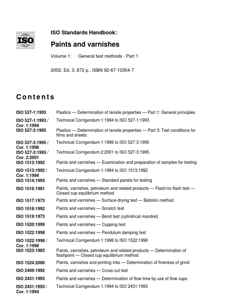 ISO Standards for Paints and Varnishes | PDF | Paint | Varnish