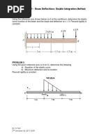 PROBSET 4.1 - Beam Deflections: Double Integration Method: Problem 1