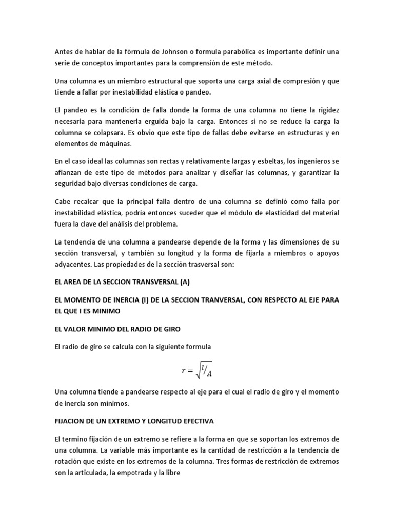 Metodo Johnson | PDF | Pandeo | Ingeniería mecánica