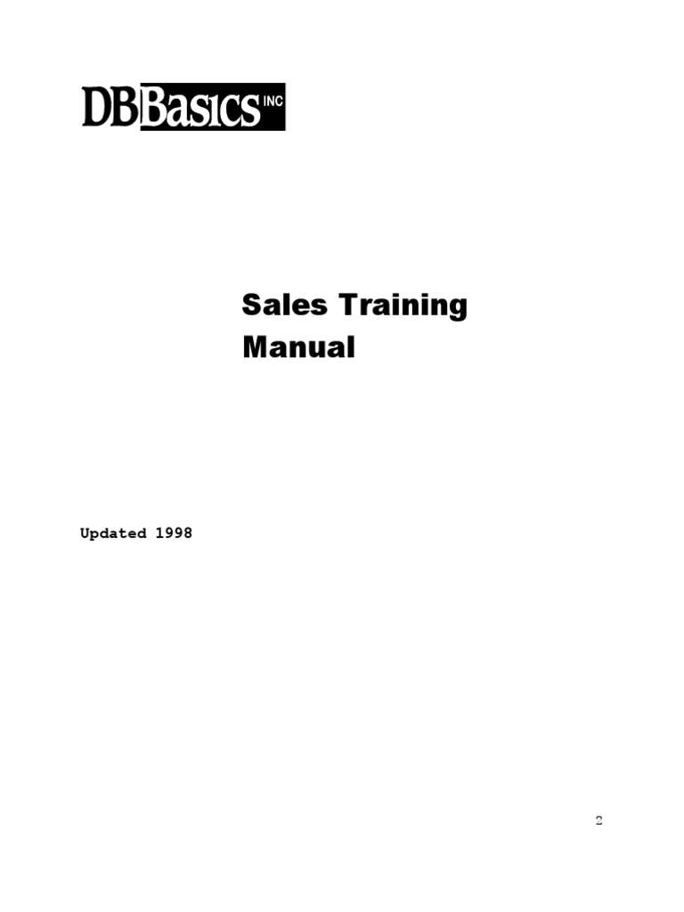 Comprehensive Sales Training Manual | PDF | Sales | Information Technology