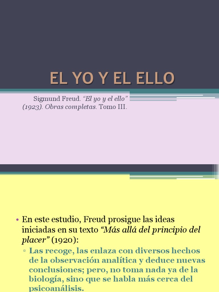 El Yo y el Ello en Psicoanálisis | PDF | Mente inconsciente | Psicoanálisis