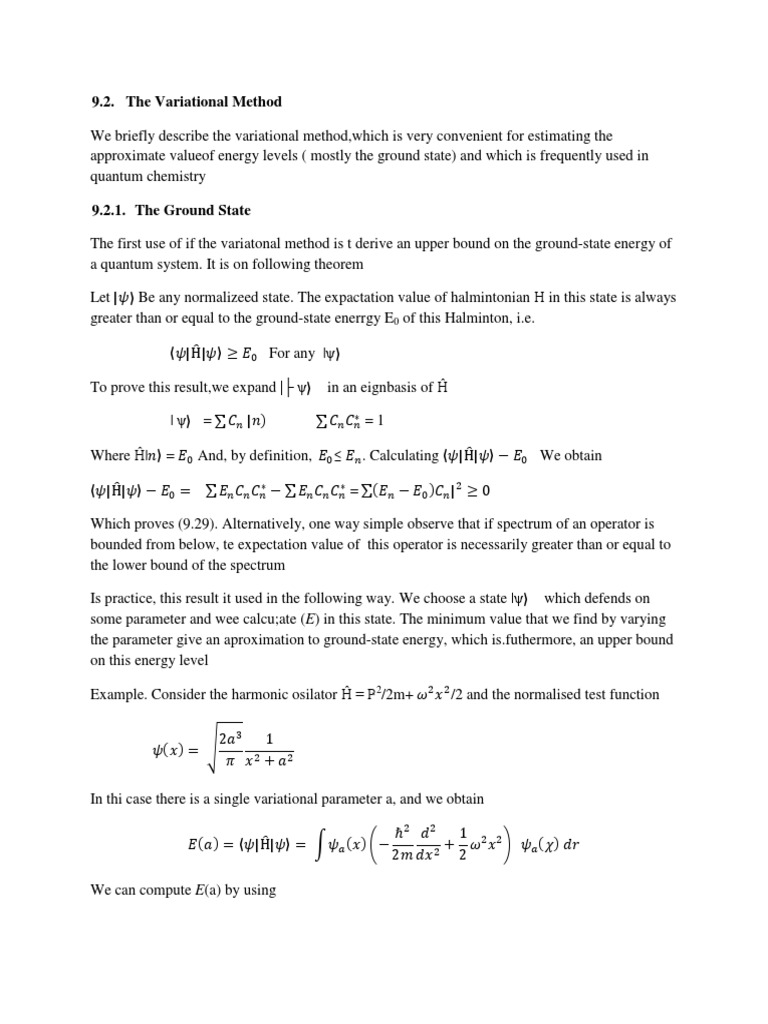 9.2. The Variational Method | PDF