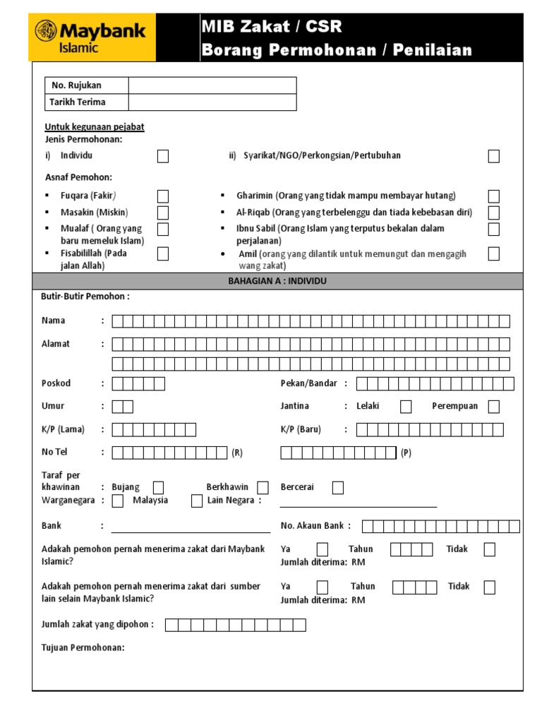 Borang Permohonan Zakat Pdf
